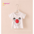 wholeale Preis auf Lager einfaches weißes Kindert-shirt mit Clowndruckkindert-shirt Kindersportabnutzung